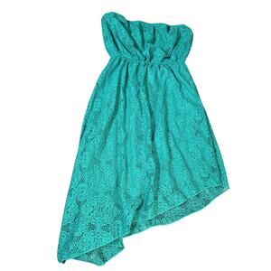 Ruby Rox Teal Strapless High-Low Dress Size S